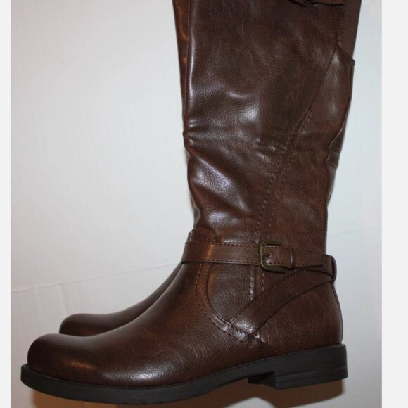 Baretraps Brown Boots NWT 6 Faux Leather Cassidy Knee High Side Zip - Picture 5 of 7